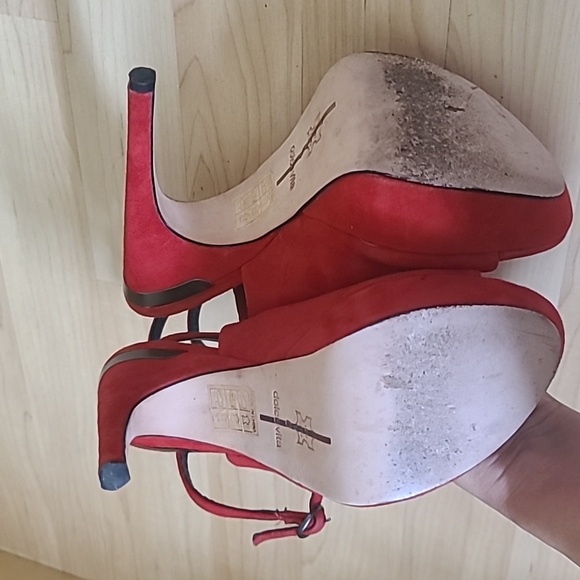 Dolce Vita Sexy Red Suede Strap High Heels Open Toe Platform Stilleto Size 6 - Picture 8 of 9